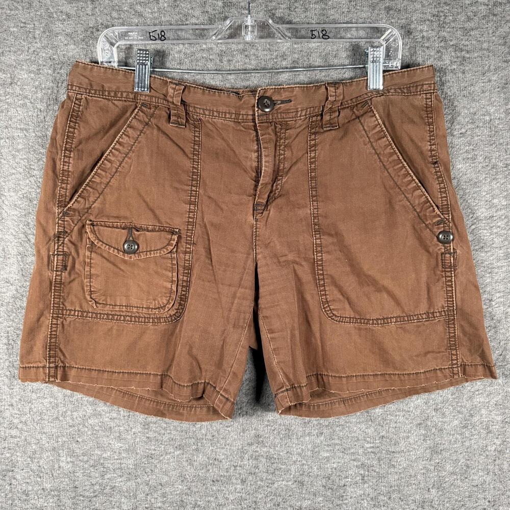 Polo Jeans Co Cargo Shorts Womens 10 Brown Hampton Twill Drawstring Summer